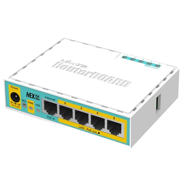 NET ROUTER 10/100M 5PORT HEX/POE LITE RB750UPR2 MIKROTIK Hvid