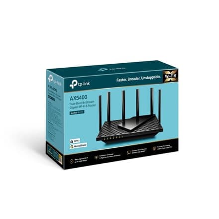 TP-Link Archer AX5400 Dual-Band Gigabit Wi-Fi 6 Router, Black Sort