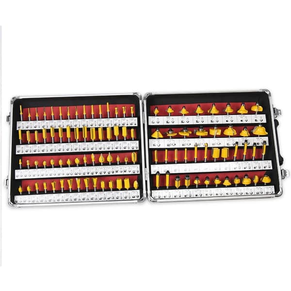 Karbidfräsbits-set, 100 stycken, 1/4 tum skaft, precisionsfräsdesign