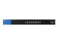 Linksys Smart LGS318 - Switch - Administrerad - 16 x 10/100/1000 + 2 x kombinations-Gigabit SFP - rackmonterbar - AC 100/230 V