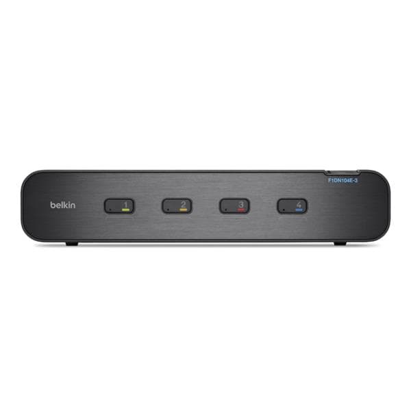 Belkin Advanced Secure DVI-I KVM Switch - Omkopplare för tangentbord/video/mus/ljud - 4 x KVM/ljud - 1 lokal användare - skrivbordsmodell - B2B