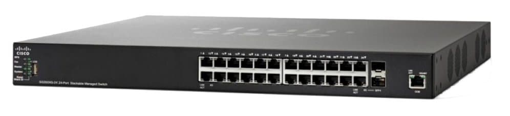 Cisco Small Business SG350X-24 - Switch - Administrerad - 24 x 1000Base-T + 2 x kombo 10 Gigabit SFP+ + 2 x SFP+ - rackmonterbar
