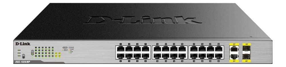 D-Link DGS-1026MP - 24-Port Desktop Gigabit PoE Switch with 2 x 100/1000Mbps Combo Ports