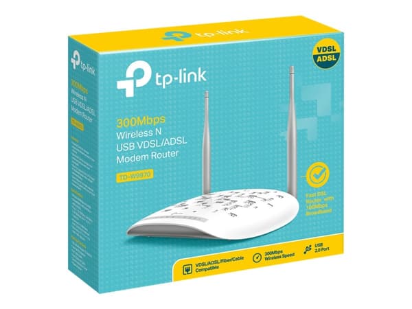 TP-Link TD-W9970 - Trådløs ruter - DSL-modem 4-portssvitsj 2,4 GHz