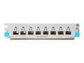 Miniatyrbild 2 av 5: HPE - Ekspansionsmodul - Gigabit Ethernet / 10 Gigabit SFP+ x 8 - för HPE Aruba 5406R 16-port SFP+, 5406R 8-port 1/2.5/5/10GBASE-T PoE+ / 8-port SFP+