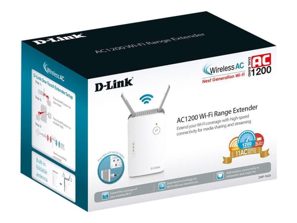 D-Link DAP-1620 - WiFi rekkeviddeforlenger - 1GbE - Wi-Fi 5 - 2,4 GHz, 5 GHz