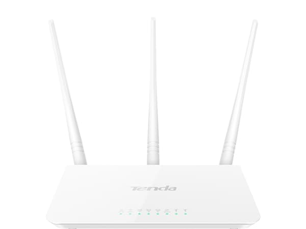 Tenda F3, Wi-Fi 4 (802.11n), Ethernet/bredbåndsforbindelse, Hvit, Frittstående router Hvit