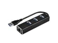 Miniatyrbild 2 av 5: SilverStone EP04 - Hubb - 3 x USB 3.1 Gen 1 + 1 x 10/100/1000 - skrivbordsmodell