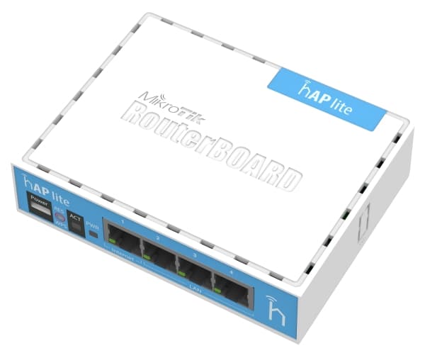 MikroTik RouterBOARD hAP-Lite RB941-2nD - Trådløs ruter 4-portssvitsj 2,4 GHz