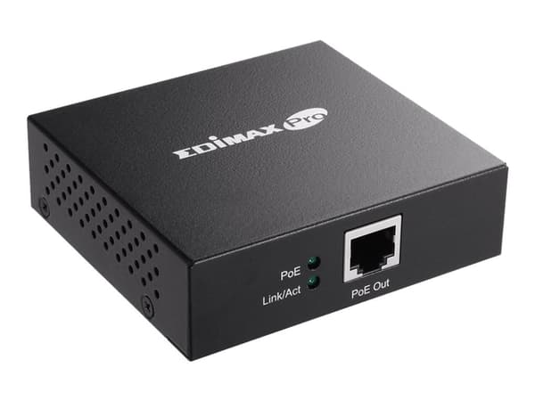 Edimax Pro IEEE 802.3at Gigabit PoE+ Extender - Forsterker - 1GbE - 10Base-T, 100Base-TX, 1000Base-T - RJ-45 / RJ-45 - opp til 100 m Sort