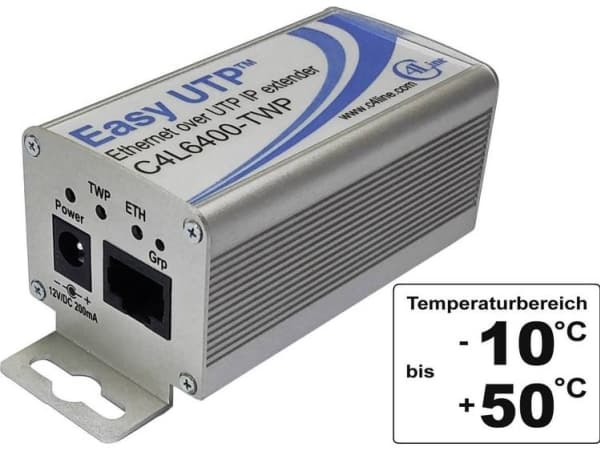 Renkforce RF-2555340 Nätverksförlängning 2-trådig Räckvidd (max.): 500 m 1 st 100 MBit/s utan PoE-funktion
