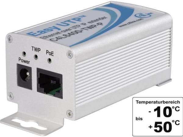 Renkforce RF-1601832 Netværksforlængelse 2-tråds Rækkevidde (max.): 500 m 1 stk 100 MBit/s med PoE-funktion