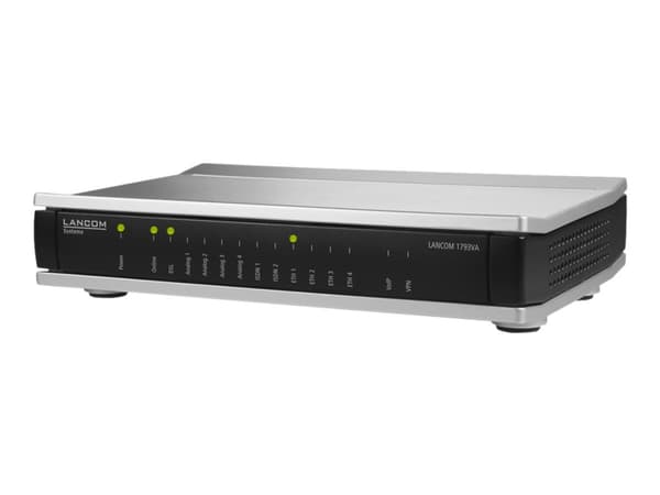 LANCOM 1793VA - - router - - ISDN/DSL 4-ports-switch - 1GbE, PPP Svart, Grå