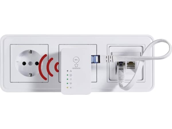 Renkforce RF-4818888, 300 Mbit/s, 300 Mbit/s, 10,100 Mbit/s, IEEE 802.11b, IEEE 802.11g, IEEE 802.11n, Seinä, Valkoinen