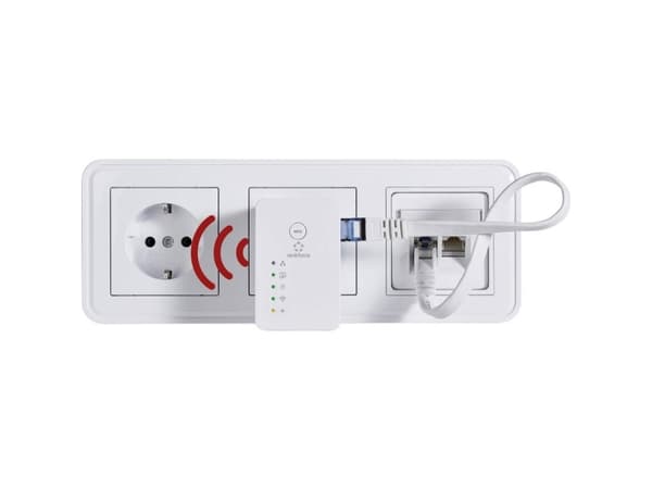 Renkforce RF-4818888, 300 Mbit/s, 300 Mbit/s, 10,100 Mbit/s, IEEE 802.11b, IEEE 802.11g, IEEE 802.11n, Seinä, Valkoinen