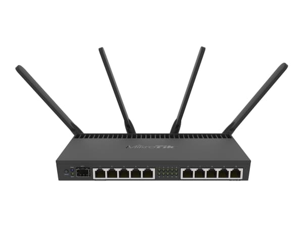 Mikrotik RB4011iGS+5HacQ2HnD-IN, Wi-Fi 5 (802.11ac), Kaksitaajuus (2,4 GHz/5 GHz), Ethernet LAN, Musta, Pöytäreititin