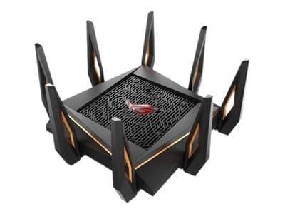 ASUS ROG Rapture GT-AX11000 - Trådlös router 4-ports-switch - 1GbE, 2.5GbE - WAN-portar: 2 - Wi-Fi 6 - Trippelband Svart