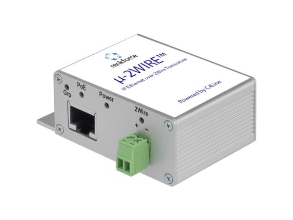 Renkforce RF-3395610 Verkkolaajennus 2-johtiminen Kantama (max.): 300 m 1 x 200 MBit/s PoE-toiminnolla