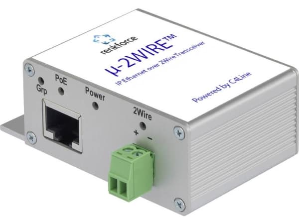Renkforce RF-3395610 Verkkolaajennus 2-johtiminen Kantama (max.): 300 m 1 x 200 MBit/s PoE-toiminnolla
