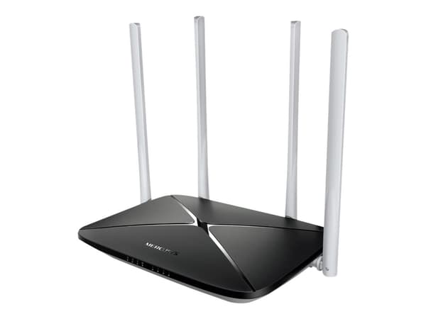 Mercusys AC12 - Trådløs ruter - Wi-Fi 5 - Dobbeltbånd Sort