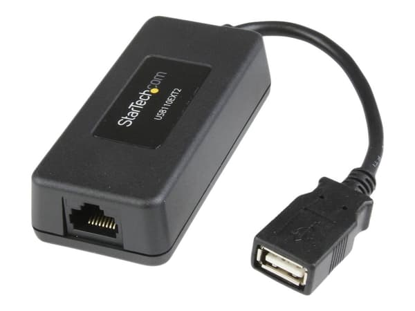 StarTech.com 1-Port USB 1.1 Extender - Up to 131 ft (40 m) over Cat5/Cat6 Extension - Up to 12 Mbps USB 1.1 Ethernet Extender (USB110EXT2) - USB-förl