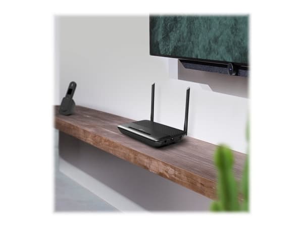 TP-Link TD-W9960v V1 - - trådløs ruter - - DSL-modem 4-portssvitsj - Wi-Fi - 2,4 GHz - VoIP-telefonadapter (DECT) Sort