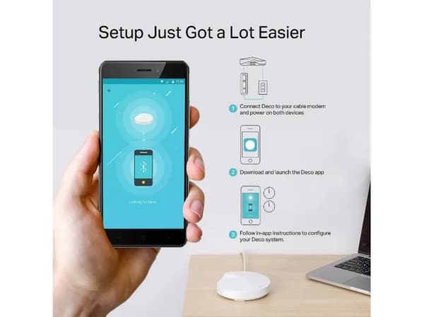 TP-Link Deco M9 Plus - Wi-Fi-system (3 rutere) - inntil 6750 kvadratfot - maske - GigE - 802.11a/b/g/n/ac, Bluetooth 4.2, ZigBee Home Automation 1.2
