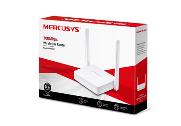 Mercusys MW301R, Wi-Fi 4 (802.11n), Enkeltbånd (2.4 GHz), Ethernet/bredbåndsforbindelse, Hvit, Frittstående router