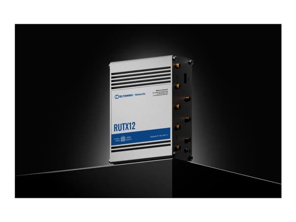 Teltonika RUTX12, Wi-Fi 5 (802.11ac), Kaksitaajuus (2,4 GHz/5 GHz), Ethernet LAN, 3G, Hopea, Pöytäreititin