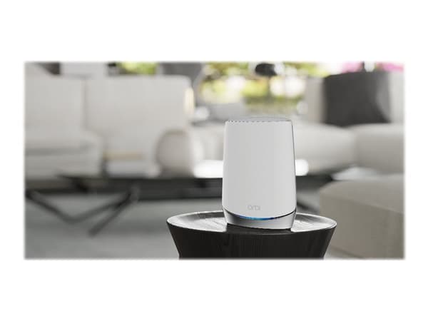 NETGEAR Orbi RBK753 - - Wi-Fi-system - (ruter, 2 utvidere) - inntil 5651 kvadratfot - maske - 1GbE - Wi-Fi 6 - Trippelbånd