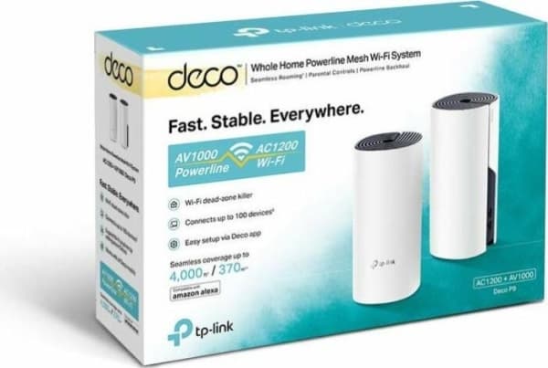 TP-Link Deco P9 (2-pack), Vit, Intern, Mesh-system, Energiljus, Dual-band (2,4 GHz / 5 GHz), Wi-Fi 5 (802.11ac)