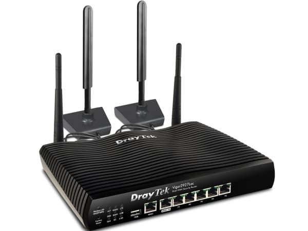 Draytek Vigor 2927LAC - Trådløs ruter - WWAN 6-porters svitsj - 1GbE, PPP - WAN-porter: 2 - Wi-Fi 5 - Dobbeltbånd