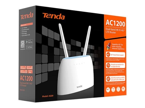 Tenda 4G09 - Trådløs ruter 1GbE - Wi-Fi 5 - Dobbeltbånd