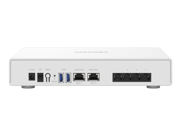 QNAP QHora-301W, Wi-Fi 6 (802.11ax), Kaksitaajuus (2,4 GHz/5 GHz), Ethernet LAN, Valkoinen, Pöytäreititin
