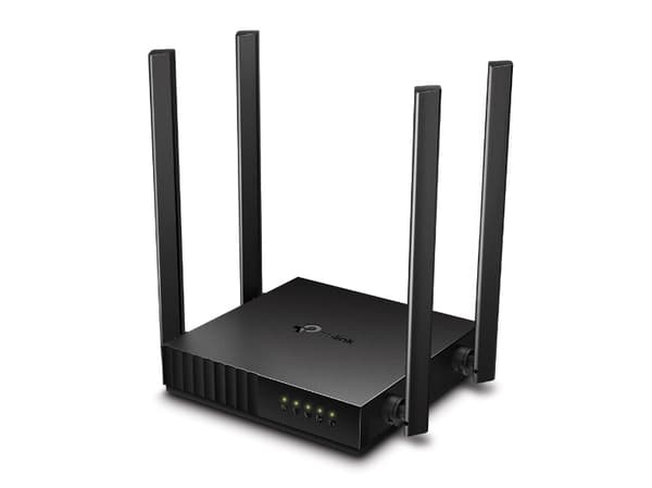 TP-Link Archer C54, Wi-Fi 5 (802.11ac), Dobbelbånd (2.4 GHz / 5 GHz), Ethernet/bredbåndsforbindelse, Sort, Frittstående router