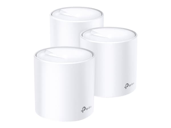 TP-Link Deco X20 - Wi-Fi-system (3 routrar) - GigE - 802.11a/b/g/n/ac/ax - Mesh-router Wi-Fi 6