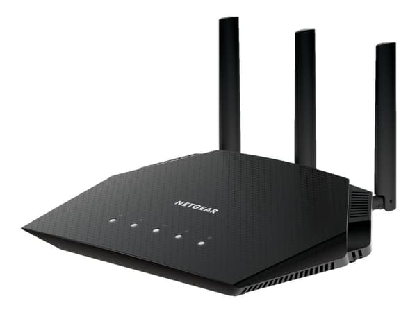 NETGEAR RAX10 - Trådløs ruter 4-portssvitsj - 1GbE - Wi-Fi 6 - Dobbeltbånd Sort