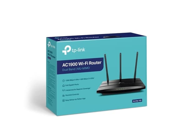 TP-Link Archer A8, Wi-Fi 5 (802.11ac), Kaksitaajuus (2,4 GHz/5 GHz), Ethernet LAN, Musta, Kannettava reititin