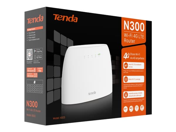 Tenda 4G03 - Trådlös router - WWAN - Wi-Fi - 2,4 GHz