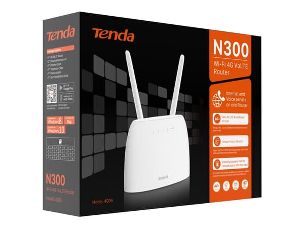 Tenda 4G06 - Trådløs ruter - WWAN - Wi-Fi 5 - Dobbeltbånd