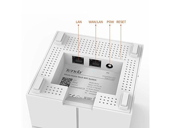 Tenda Nova MW6, Wi-Fi 5 (802.11ac), Dual-band (2,4 GHz / 5 GHz), Nätverksansluten (Ethernet), Vit, Bordsrouter