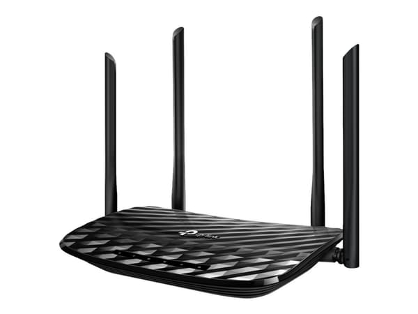 TP-Link Archer A6 - Trådløs ruter 4-portssvitsj - 1GbE - Wi-Fi 5 - Dobbeltbånd Sort