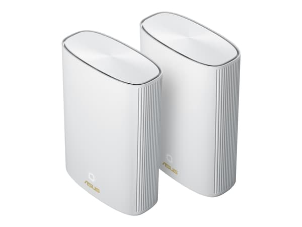 ASUS ZenWiFi AX Hybrid (XP4) - Wi-Fi-system - (2 rutere) - inntil 5500 kvadratfot - maske 1GbE, HomePlug AV (HPAV) 2.0 - Wi-Fi 6 - Dobbeltbånd Hvit