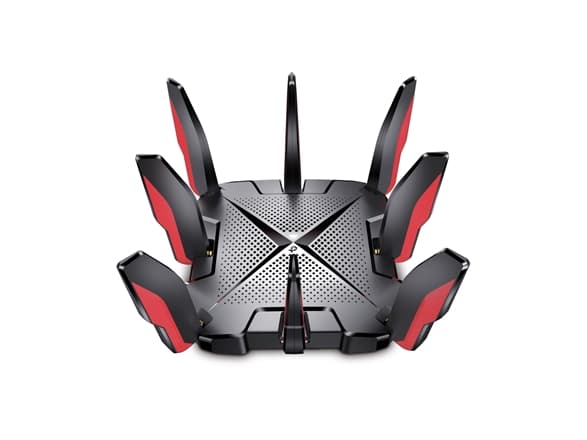 TP-Link ARCHER GX90, Wi-Fi 6 (802.11ax), Tri-band (2,4 GHz / 5 GHz / 5 GHz), Nätverksansluten (Ethernet), Svart, Bordsrouter