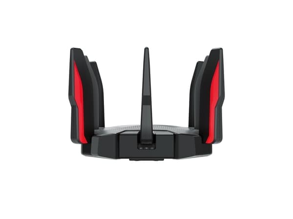 TP-Link ARCHER GX90, Wi-Fi 6 (802.11ax), Tri-band (2,4 GHz / 5 GHz / 5 GHz), Nätverksansluten (Ethernet), Svart, Bordsrouter