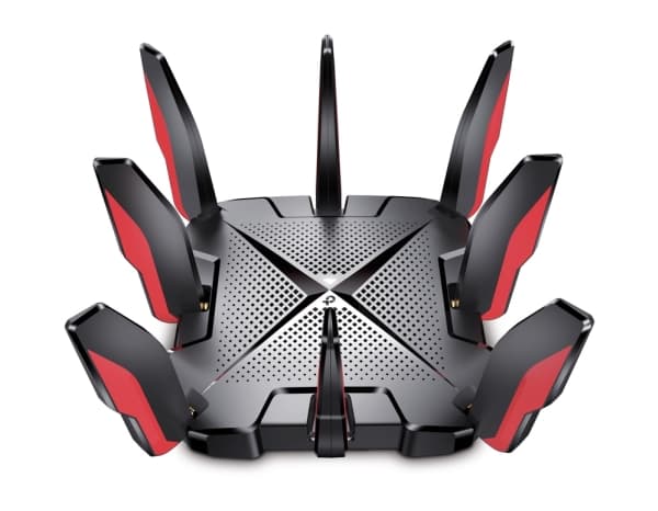 TP-Link ARCHER GX90, Wi-Fi 6 (802.11ax), Tri-band (2.4 GHz / 5 GHz / 5 GHz), Ethernet/bredbåndsforbindelse, Sort, Frittstående router