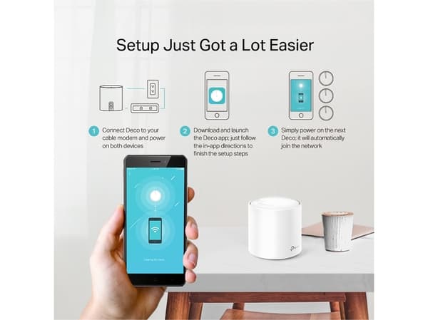 TP-Link Deco X20 (2-pack), Hvit, Innvendig lys, Mesh system, Kraft indikator, FCC: <30 dBm, CE: <20 dBm (2.4 GHz), <23 dBm (5 GHz), Dobbelbånd (2.4 G