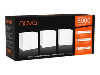 Tenda Nova MW12 - Wifi-system - (3 routers) - upp till 500 kvadratmeter - mesh 1GbE - Wi-Fi 5 - Trippelband