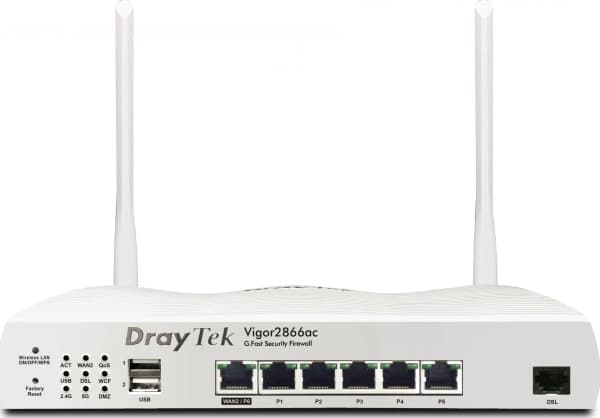 Draytek Vigor 2866Vac - - - - DSL-modem - 1GbE, PPP - Wi-Fi 5