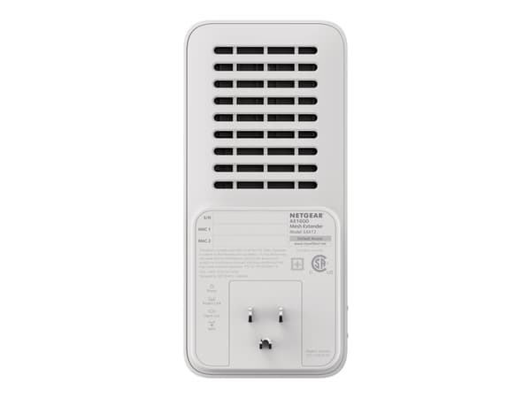 NETGEAR EAX12 - Wi-Fi-system - (utvider) - maske 1GbE - Wi-Fi 6 - Dobbeltbånd - veggpluggbar